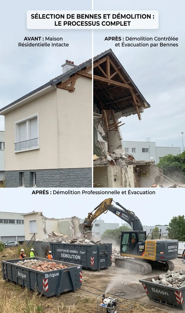 Avant après démolition — maison résidentielle Vendée